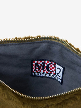 Parisienne green faux fur cross-body pouch bag - MC2 Saint Barth
