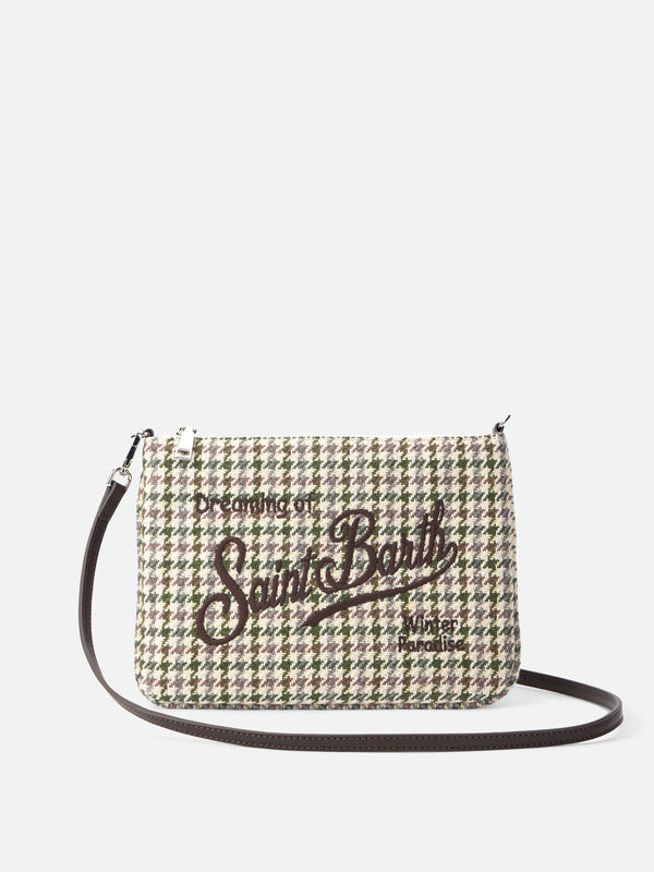 Multicolor check Parisienne pouch with chain