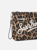 Pouch Parisienne leopardata con catena