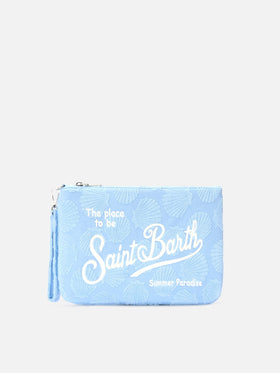 Parisienne Sponge pouch con motivo conchiglie in rilievo e trcolla removibile 