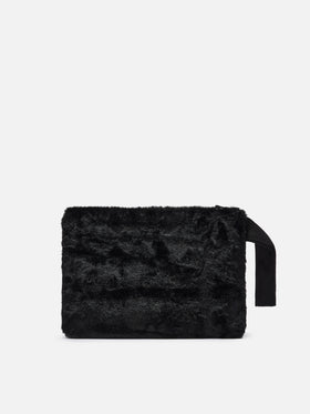 Pareasy Pouch in black faux fur