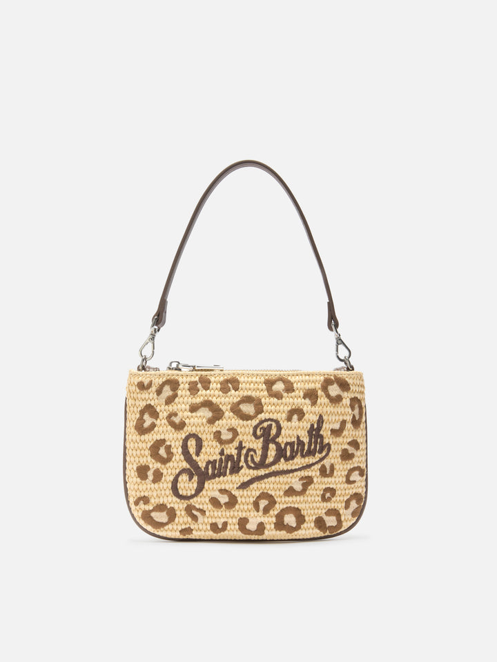 Pochette Mini Parisienne con bordado de leopardo y correa de hombro extraíble 