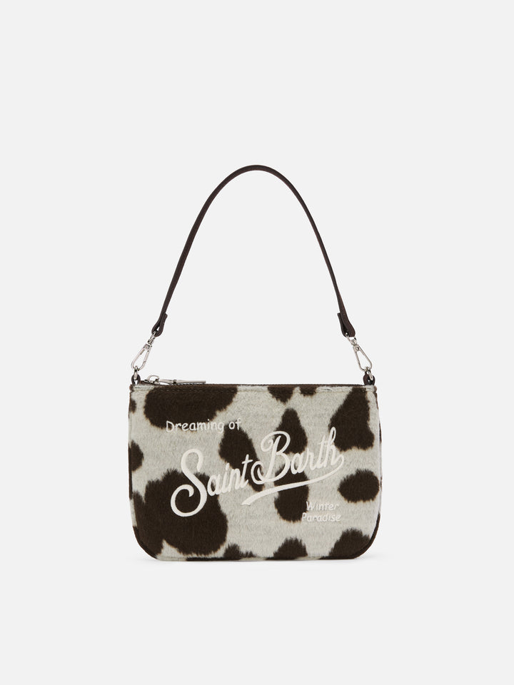 Parisienne Mini Shoulder Bag in cow-print wool blend
