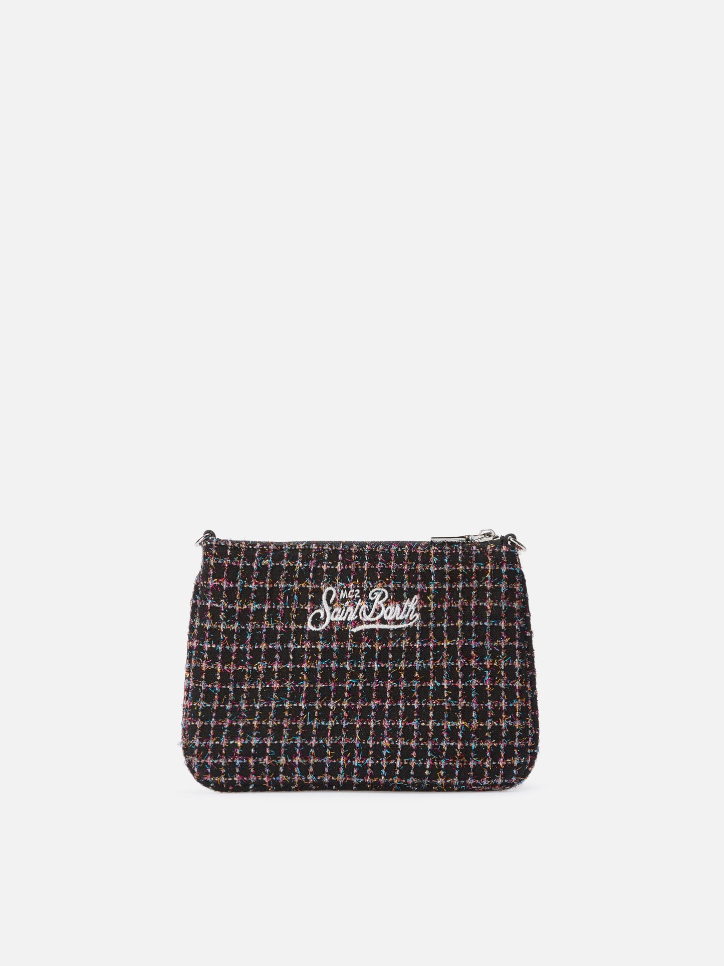 Borsetta a spalla Parisienne Mini Tweed nera shiny