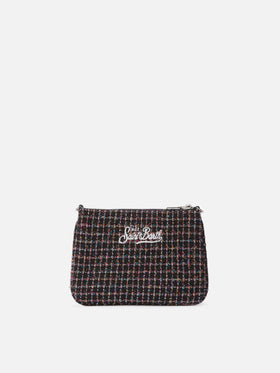 Borsetta a spalla Parisienne Mini Tweed nera shiny