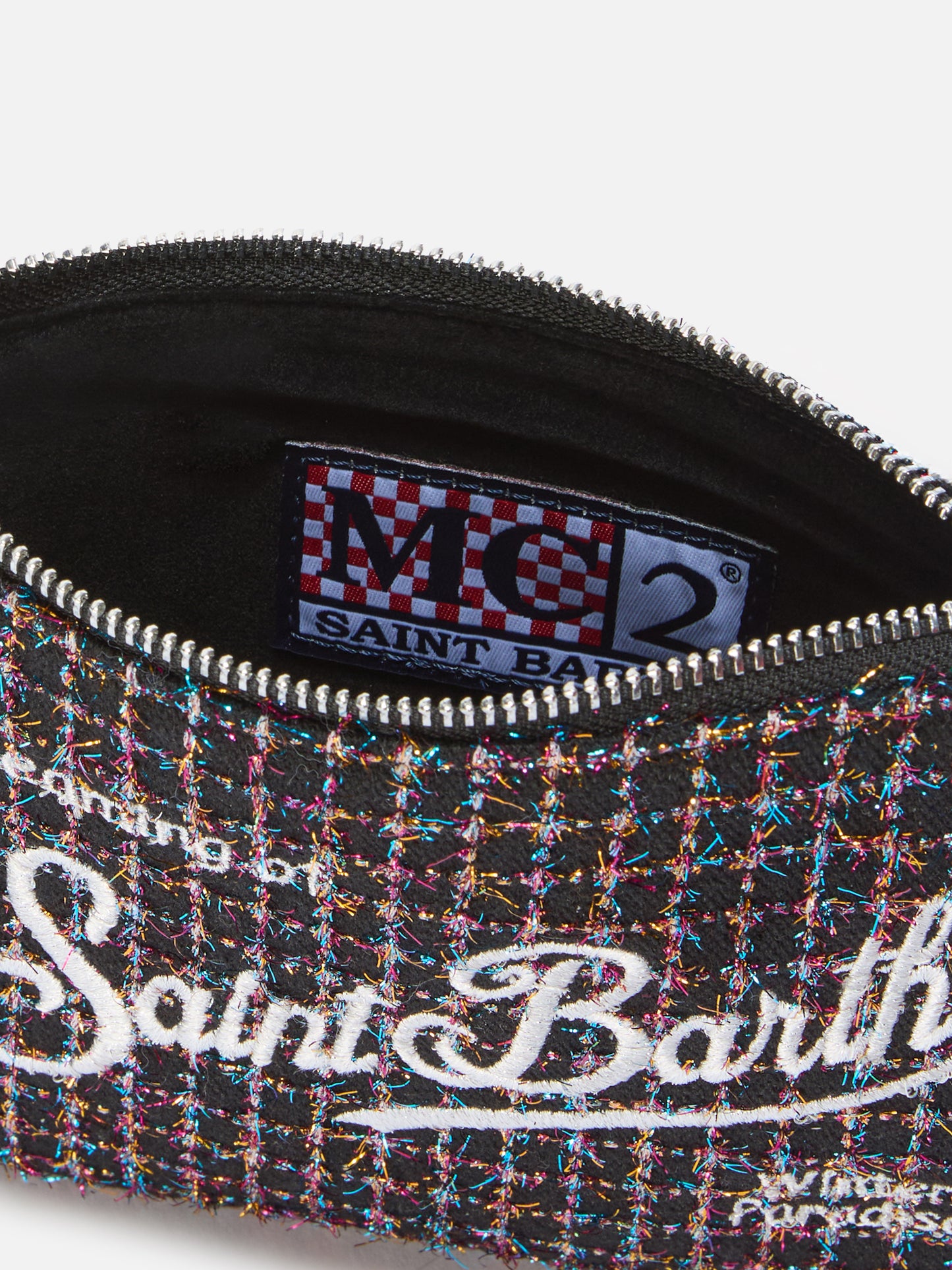 Borsetta a spalla Parisienne Mini Tweed nera shiny