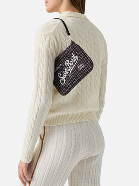 Borsetta a spalla Parisienne Mini Tweed nera shiny