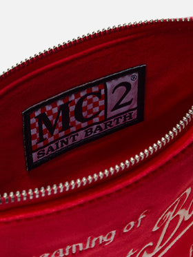 Parisienne Mini-Umhängetasche aus rotem Samt