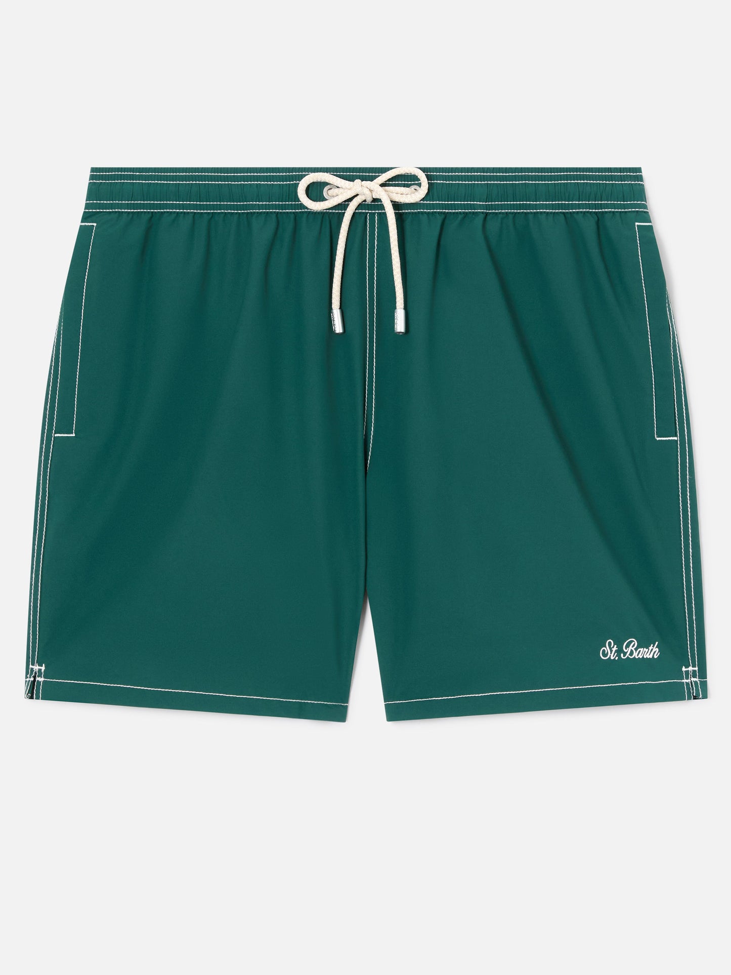 Grüne, mittellange, klassische leichte Badehose von Patmos