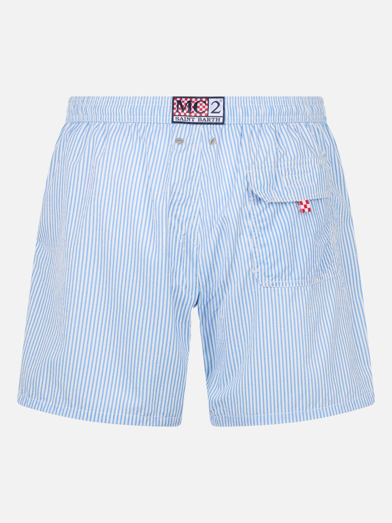 Man seersucker striped swim shorts Patmos