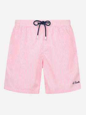 Costume classico leggero Patmos in seersucker a righe rosa