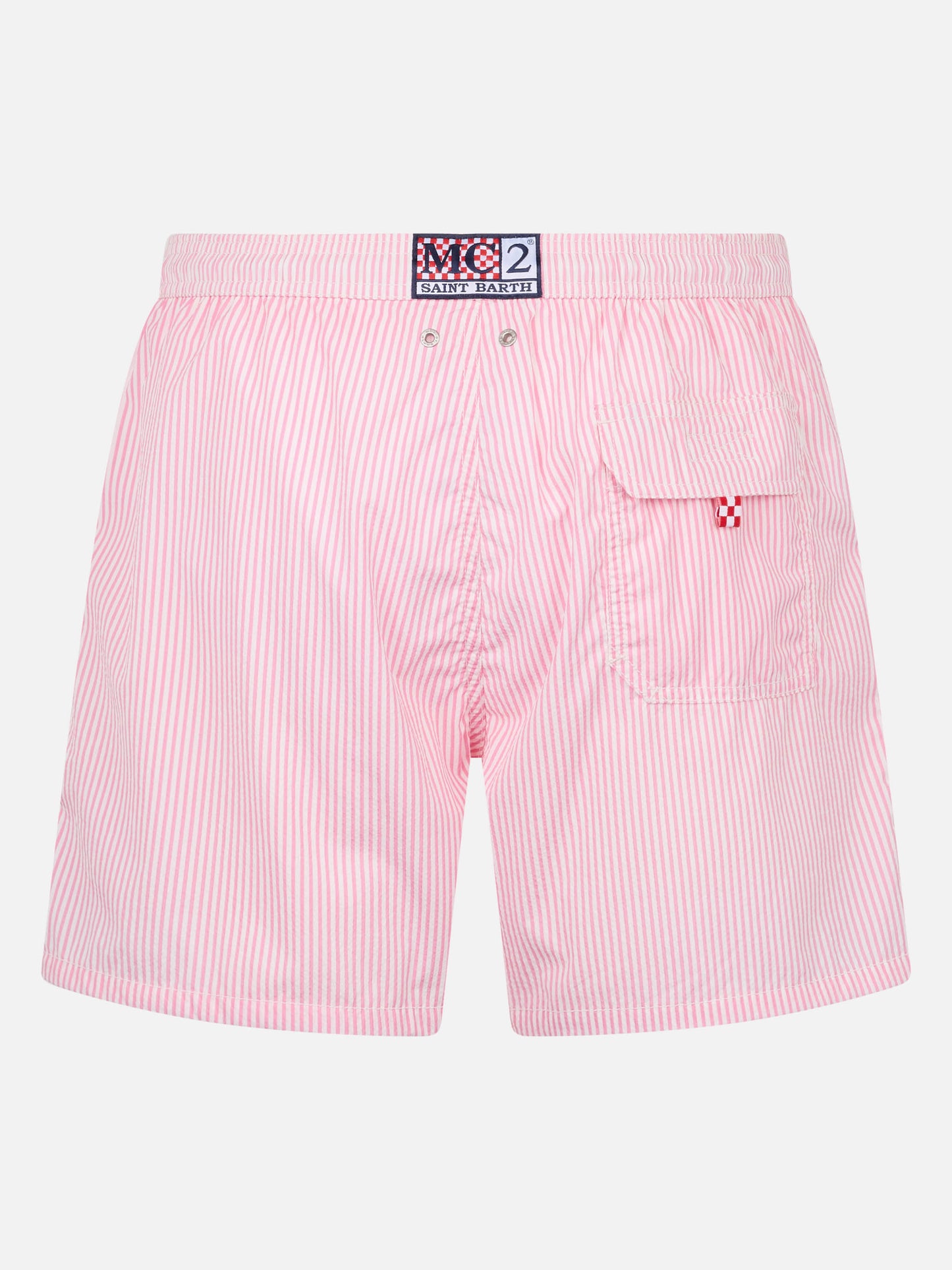 Costume classico leggero Patmos in seersucker a righe rosa