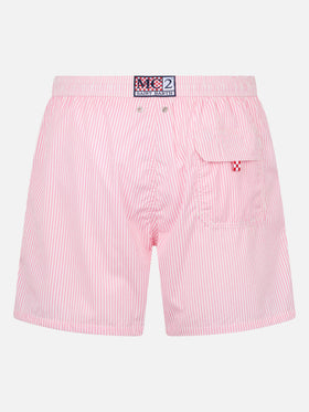 Costume classico leggero Patmos in seersucker a righe rosa
