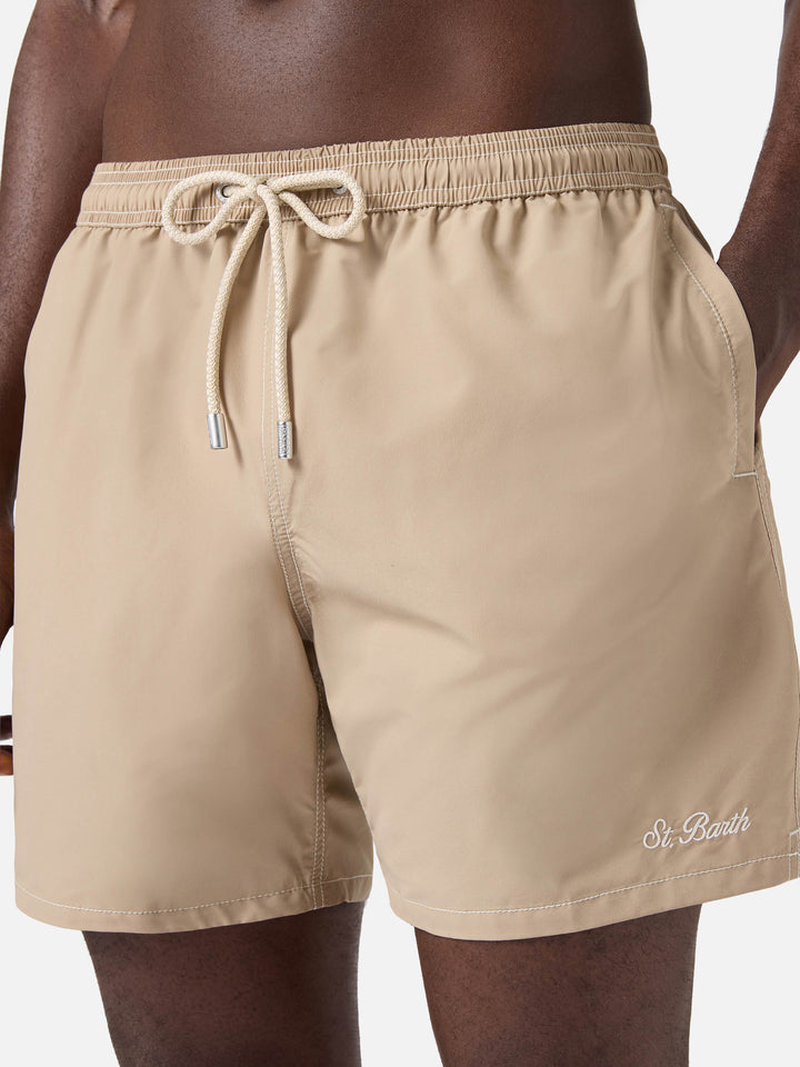 Patmos swim shorts in solid beige