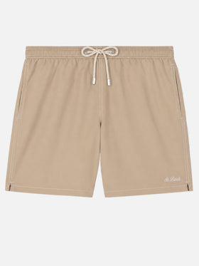 Short de bain classique léger mi-long beige Patmos 