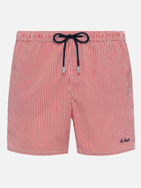 Seersucker red striped swim shorts Patmos