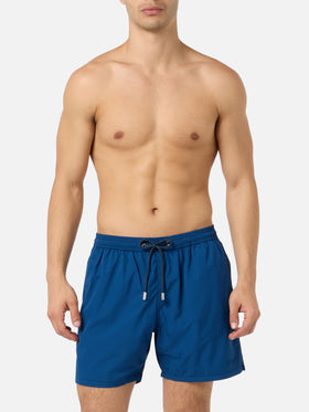 Costume classico leggero Patmos in seersucker a righe blu navy