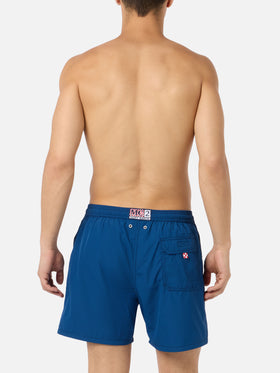 Costume classico leggero Patmos in seersucker a righe blu navy