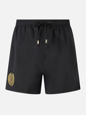 Costume classico leggero Patmos nero con patch Milan 125 | AC MILAN 125 SPECIAL EDITION