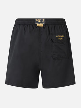 Costume classico leggero Patmos nero con patch Milan 125 | AC MILAN 125 SPECIAL EDITION