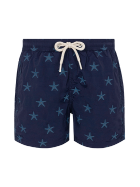 Costume mare Patmos Jr media lunghezza con jacquard stelle marine