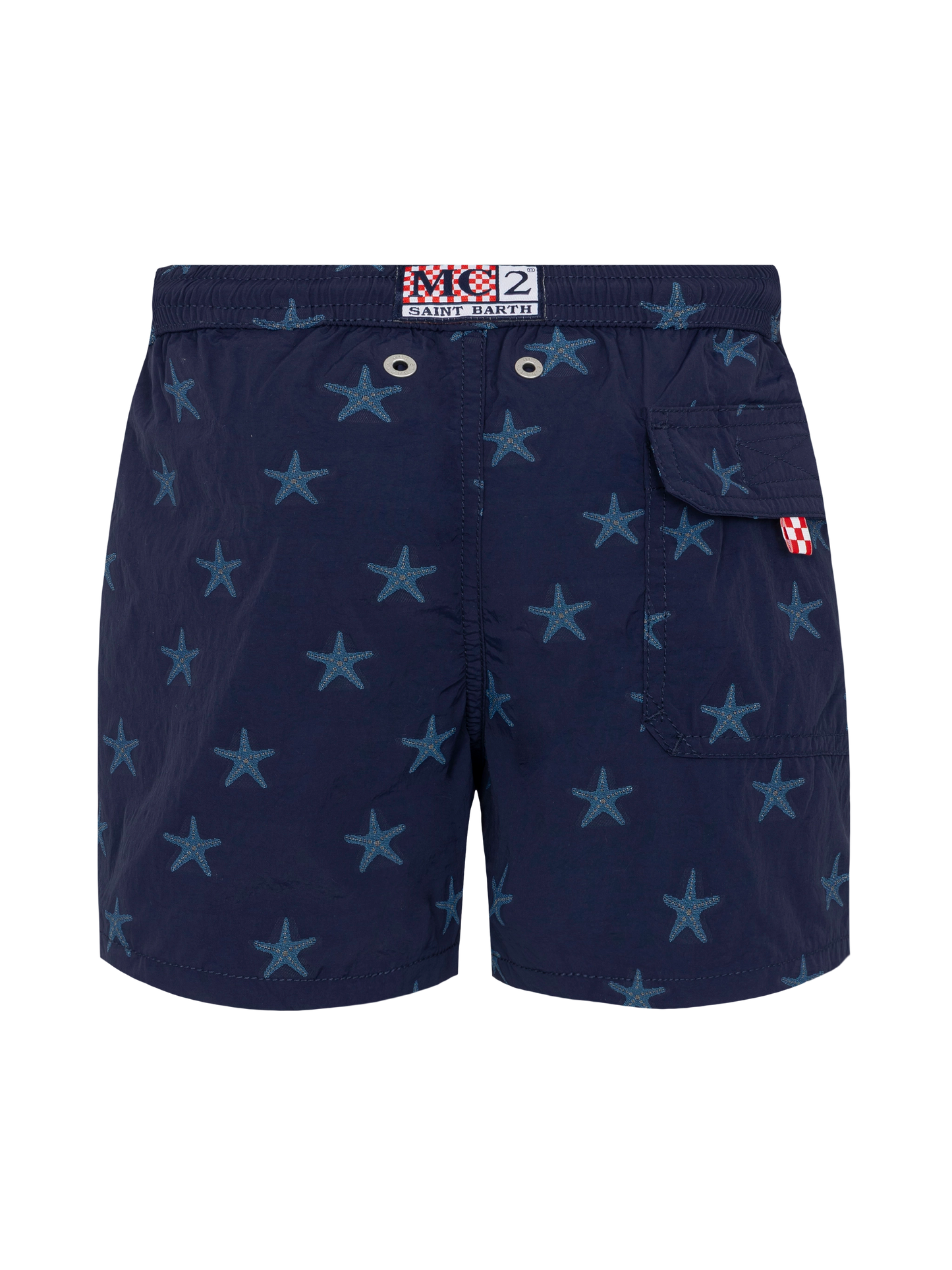 Costume mare Patmos Jr media lunghezza con jacquard stelle marine