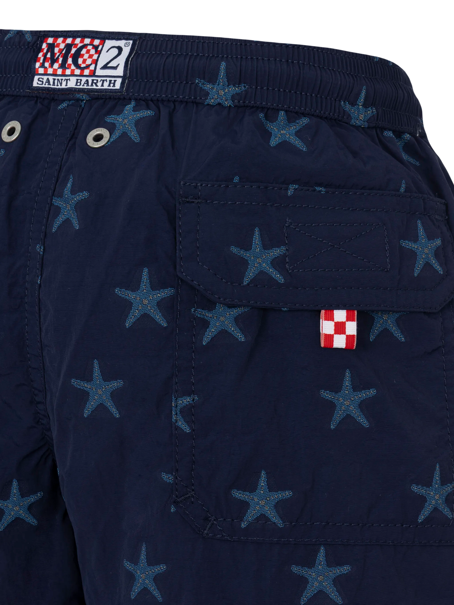 Costume mare Patmos Jr media lunghezza con jacquard stelle marine