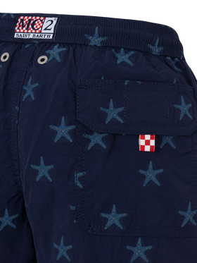 Costume mare Patmos Jr media lunghezza con jacquard stelle marine
