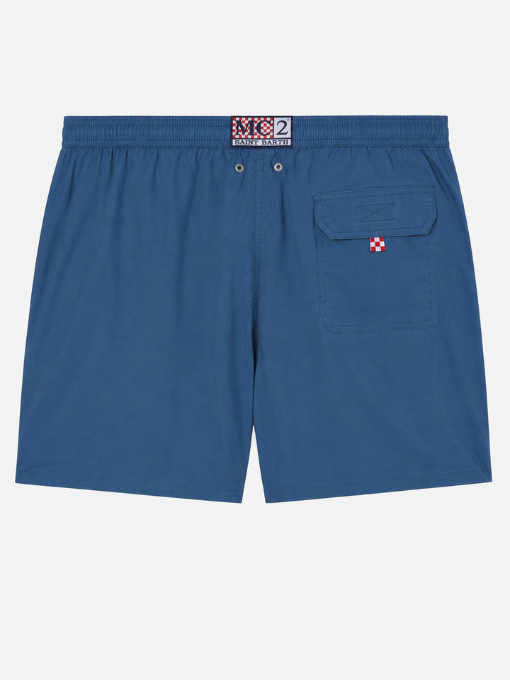 Costume mare Patmos bu navy con effetto used e ricamo logo