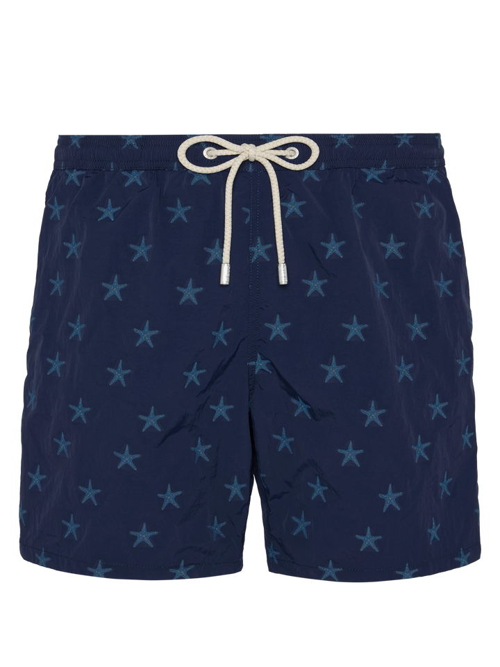 Mid-length swim shorts Patmos The Riviera with all over seastar jacquard - MC2 Saint Barth