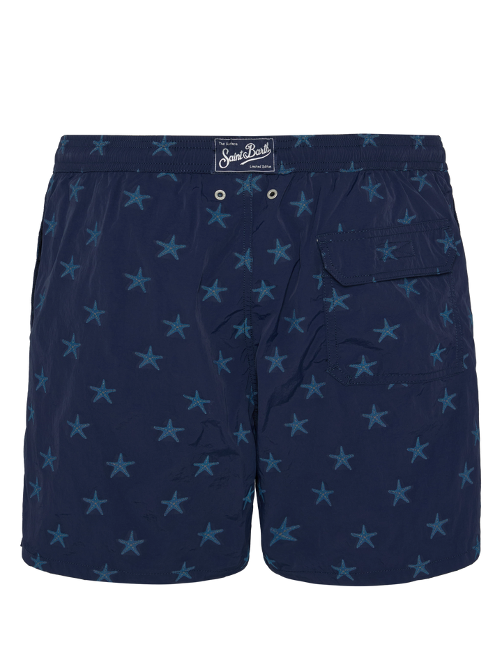 Mid-length swim shorts Patmos The Riviera with all over seastar jacquard - MC2 Saint Barth
