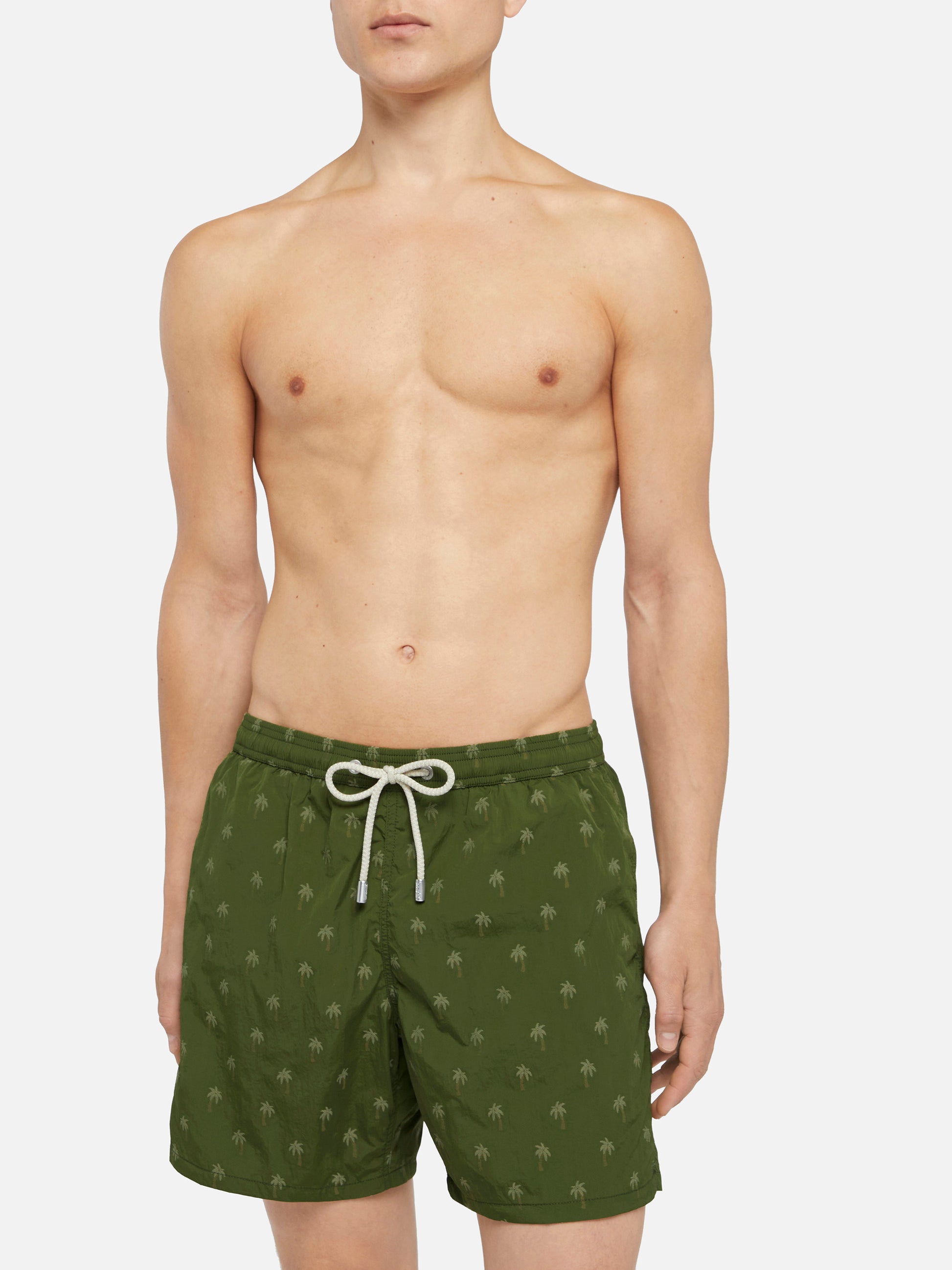 Mid-length swim shorts Patmos The Riviera with all over palm jacquard - MC2 Saint Barth