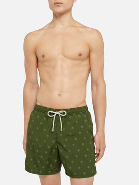 Mid-length swim shorts Patmos The Riviera with all over palm jacquard - MC2 Saint Barth
