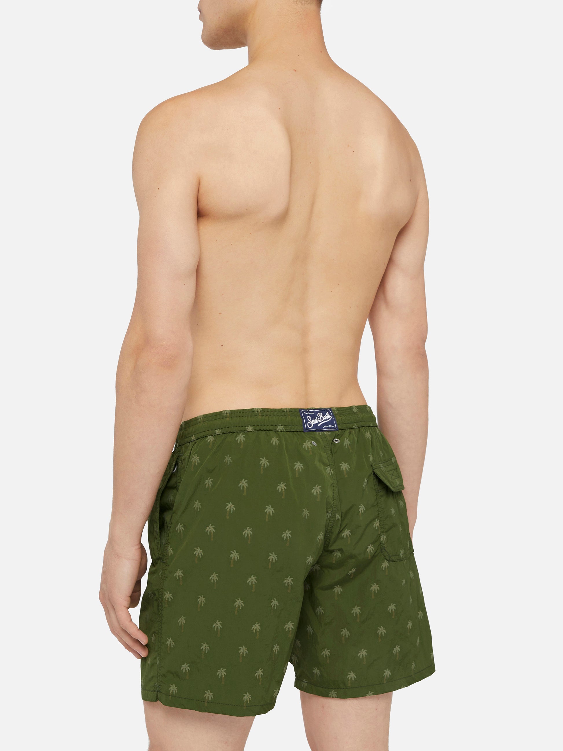 Mid-length swim shorts Patmos The Riviera with all over palm jacquard - MC2 Saint Barth