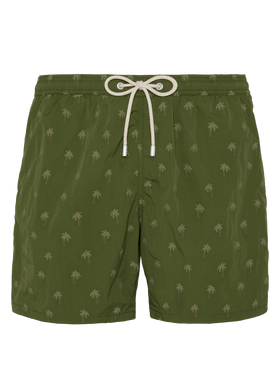 Mid-length swim shorts Patmos The Riviera with all over palm jacquard - MC2 Saint Barth