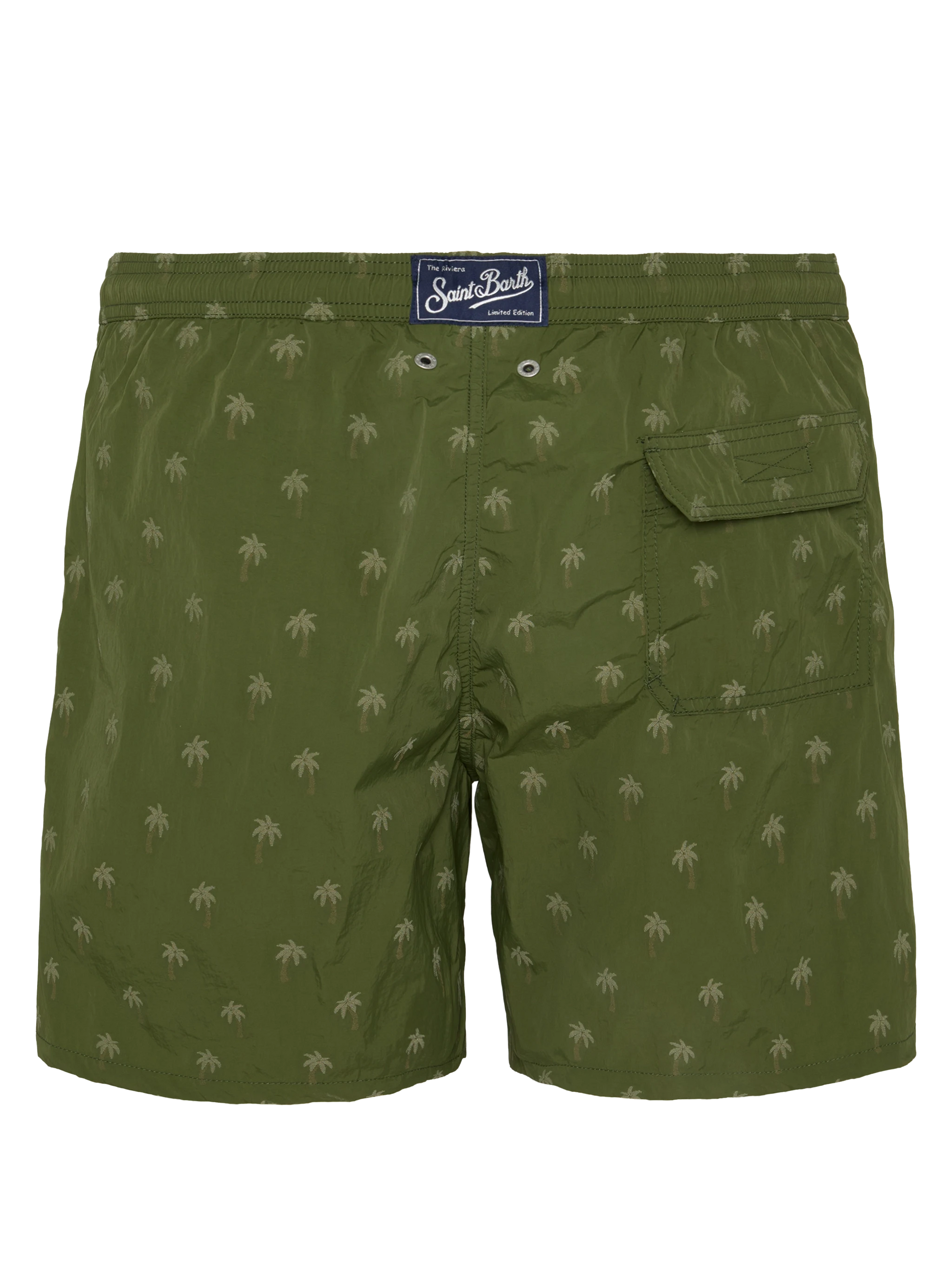 Mid-length swim shorts Patmos The Riviera with all over palm jacquard - MC2 Saint Barth