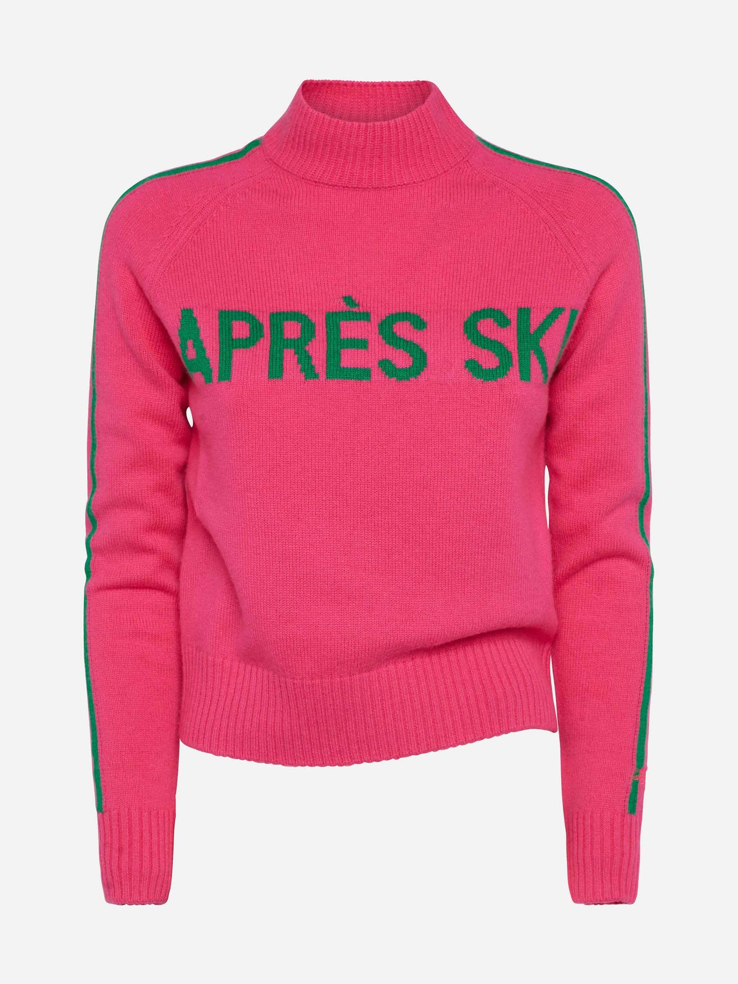 Woman half-turtleneck sweater with Apres ski embroidery