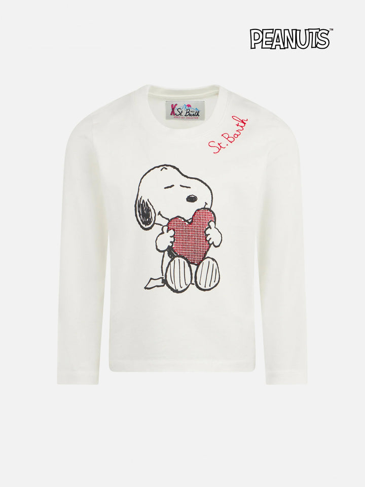 Mädchen-T-Shirt aus schwerer Baumwolle mit Snoopy-Strassstein-Aufdruck | SNOOPY PEANUTS™ SONDEREDITION
