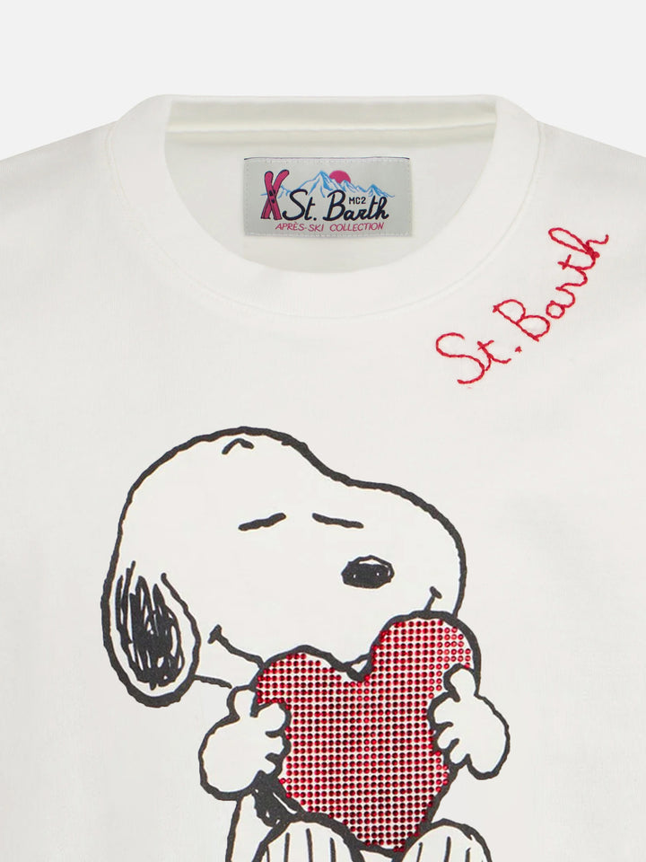 Mädchen-T-Shirt aus schwerer Baumwolle mit Snoopy-Strassstein-Aufdruck | SNOOPY PEANUTS™ SONDEREDITION