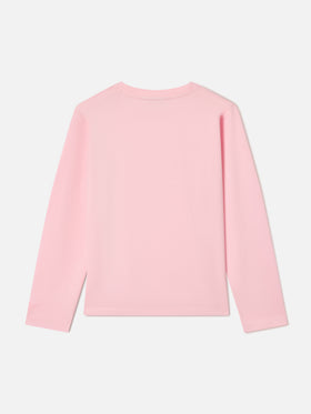 Pink Penny Langarm-T-Shirt aus Bio-Baumwolle mit Vado Dai Nonni-Stickerei 