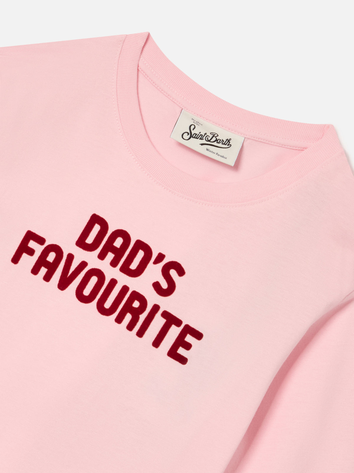 Rosa Pink Penny Langarm-T-Shirt aus Baumwolle mit Dad's Favourite Flockprint 