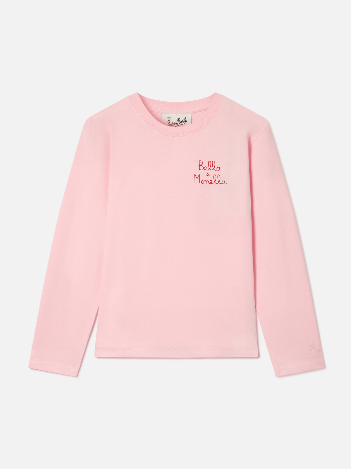 T-shirt à manches longues en coton Pink Penny avec broderie Bella E Monella 