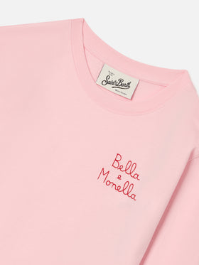 T-shirt à manches longues en coton Pink Penny avec broderie Bella E Monella 