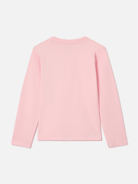 T-shirt à manches longues en coton Pink Penny avec broderie Bella E Monella 