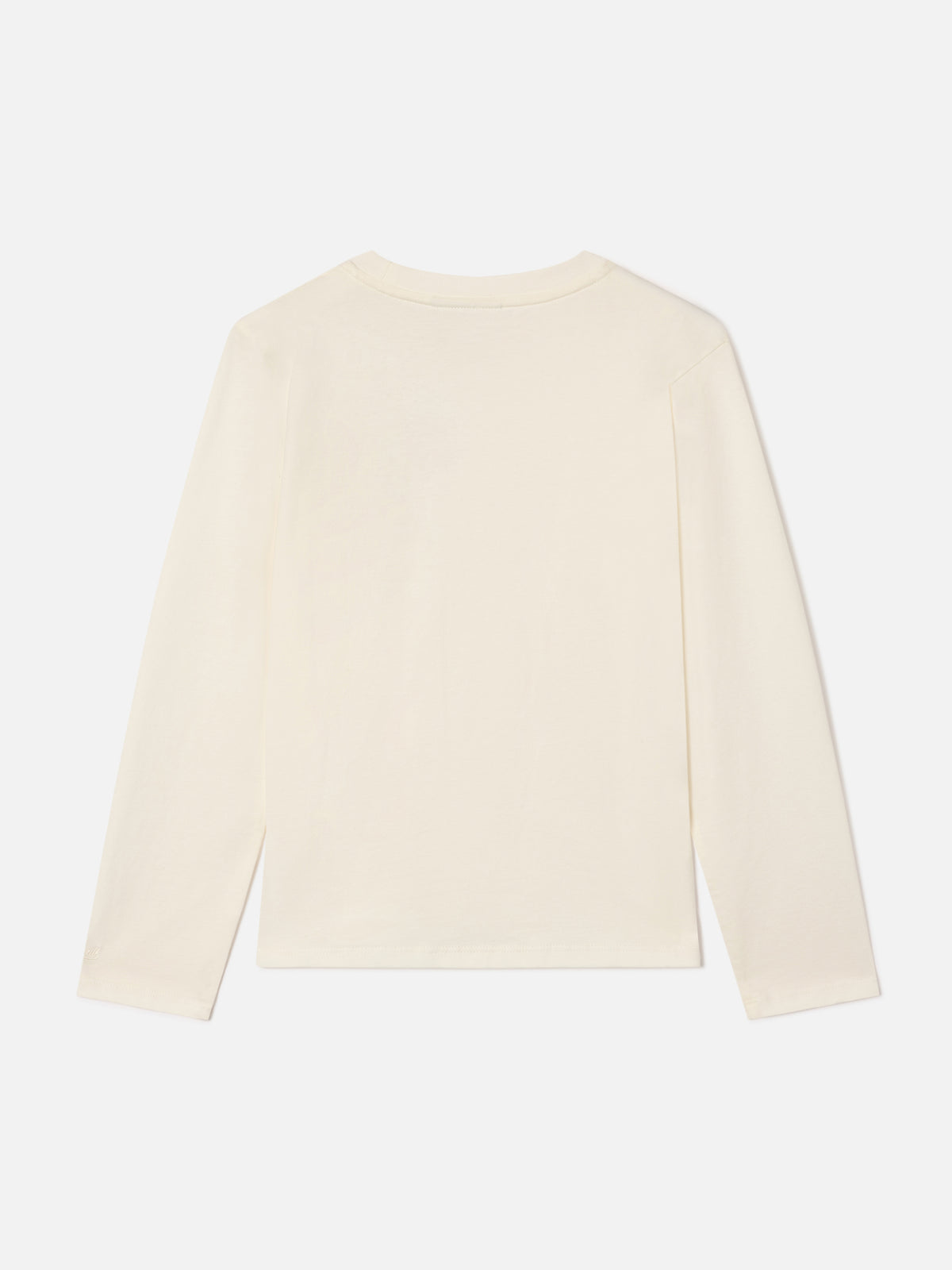 Camiseta de manga larga en algodón Cream Penny con bordado Miss Sono Stancata 