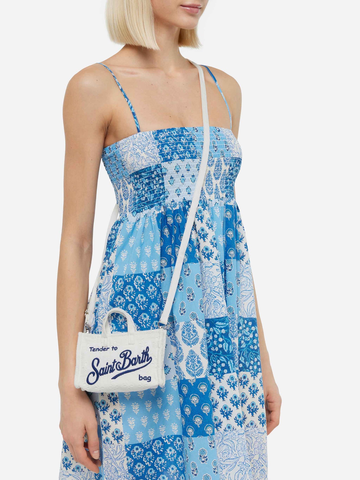 White Sangallo lace Phone Bag