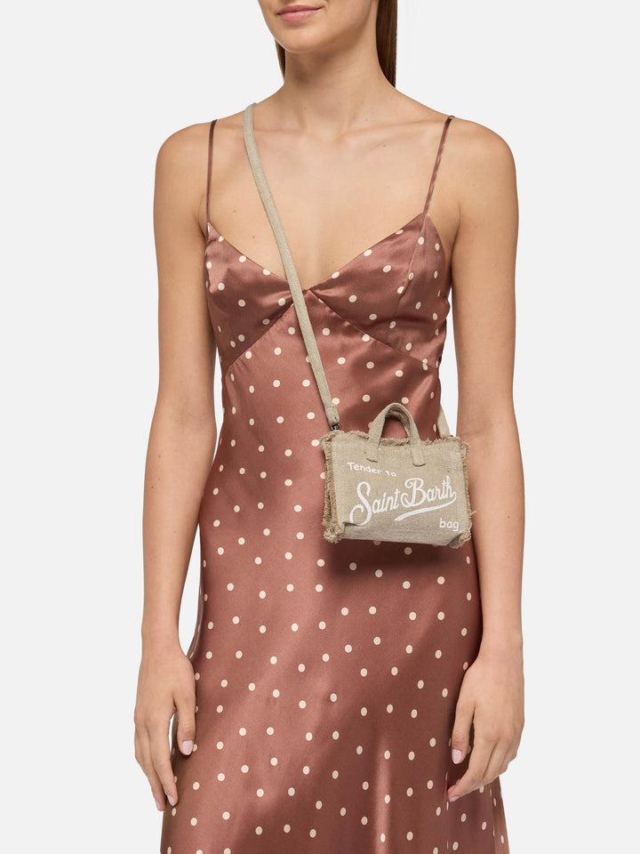 Beige linen Phone Bag