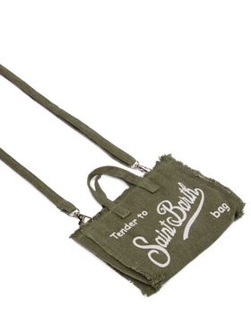 Military green linen Phone Bag - MC2 Saint Barth