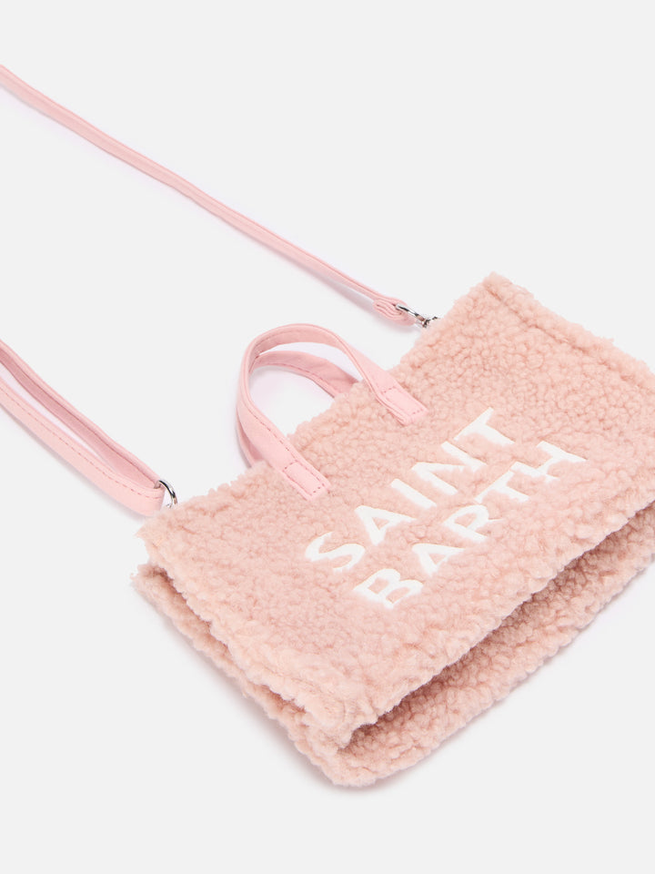 Mini borsa porta telefono Phone Bag Teddy in sherpa rosa