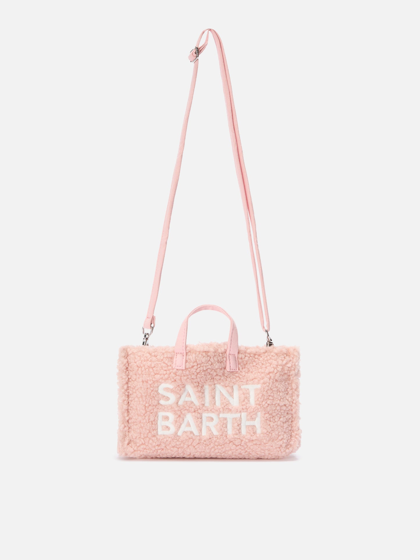 Mini borsa porta telefono Phone Bag Teddy in sherpa rosa